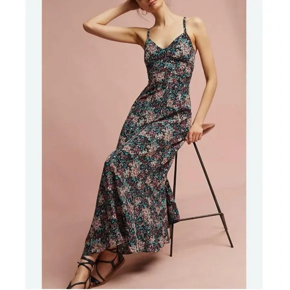 kachel silk dress Kachel Silk Burnout Midi Dress